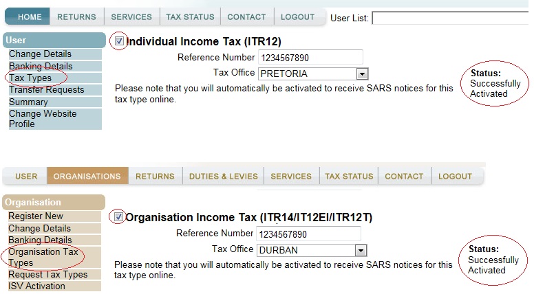 Screenshot of ITR12 / ITR14/IT12EI/ITR12T on eFiling website